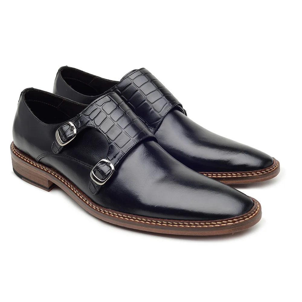 Sapato Social Monk Strap Dionel Preto