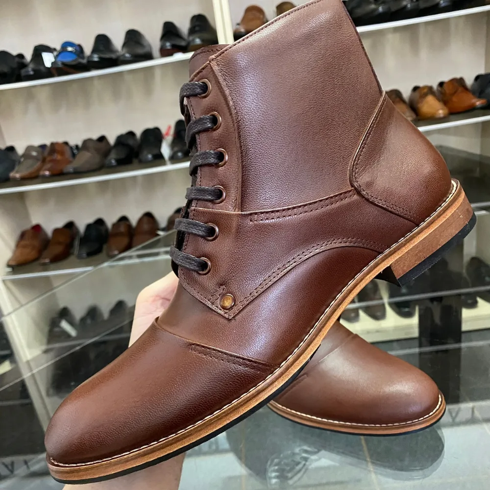 Bota Social Caruzzo Couro Marrom