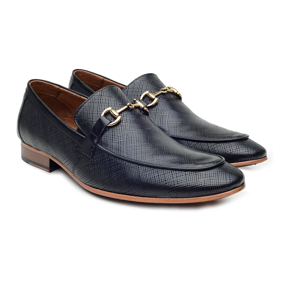 Loafer Torrisi Preto Metal Ouro