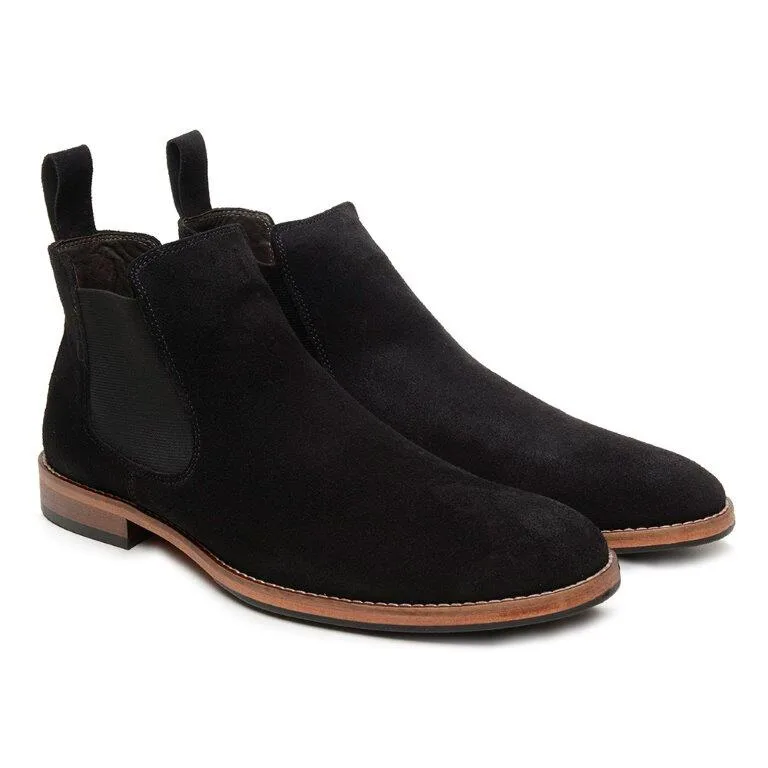 Bota Social Chelsea Camurça Preto