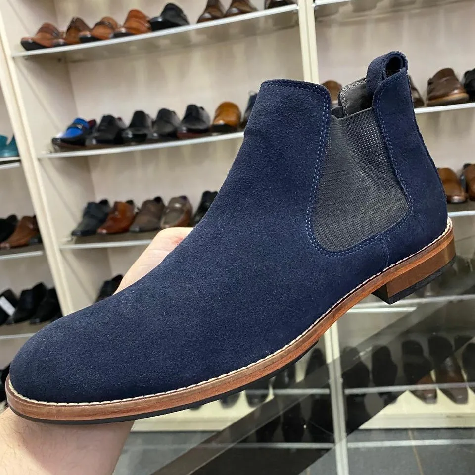 Bota Social Chelsea Camurça Marinho