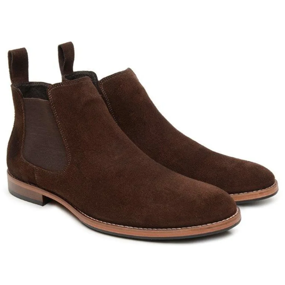 Bota Social Chelsea Camurça Marrom