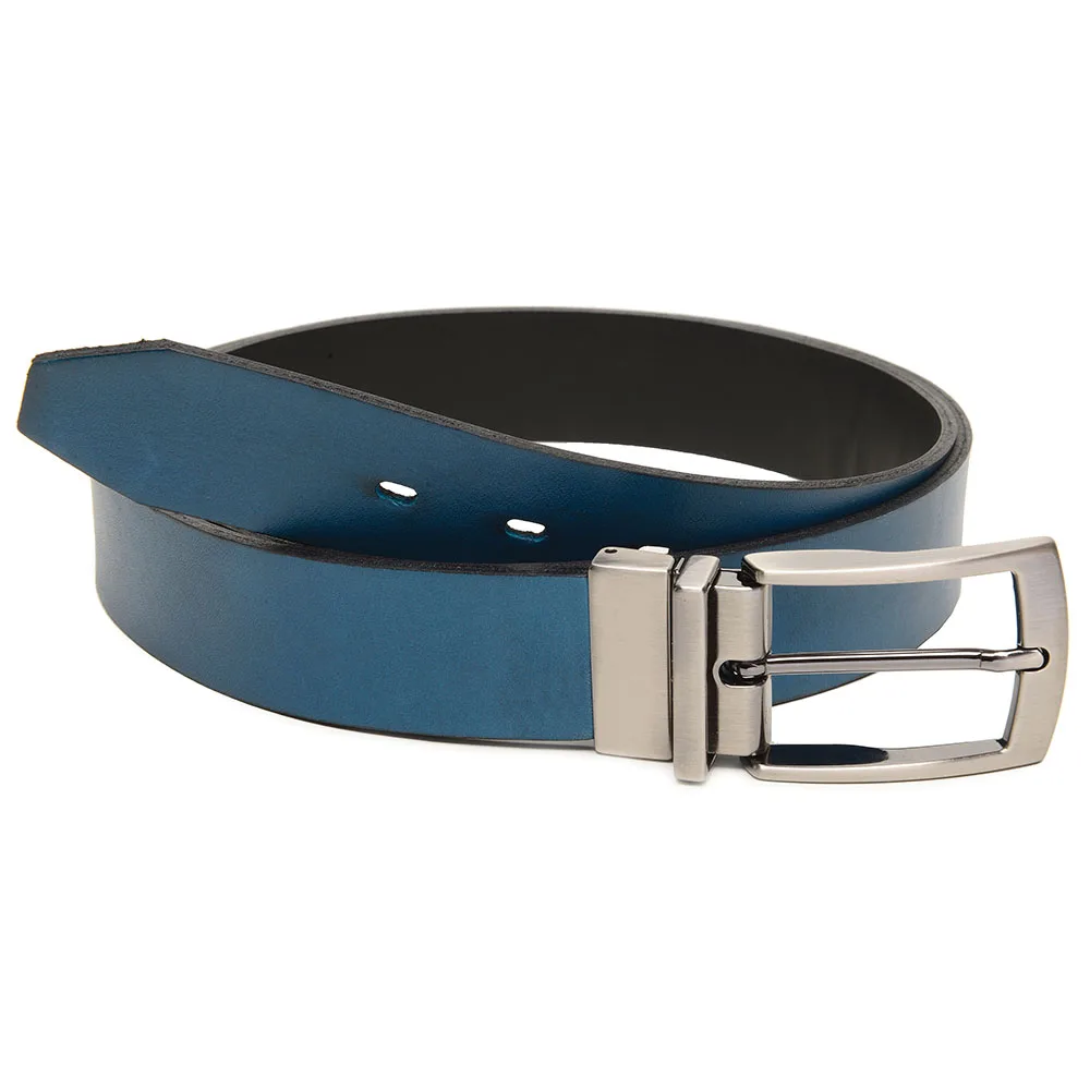 Cinto dupla face (2 em 1) - Preto com Azul Sky