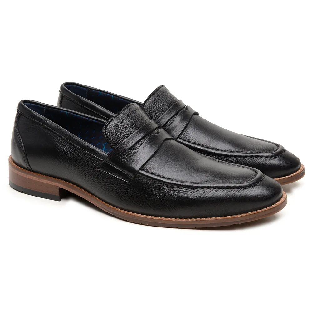 Loafer Pugliese Preto - Sola Antiderrapante