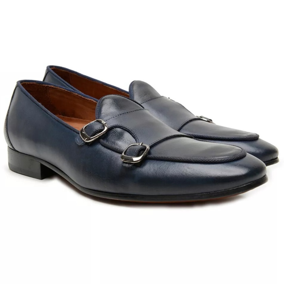 Sapato Monk Strap Corleone Navy